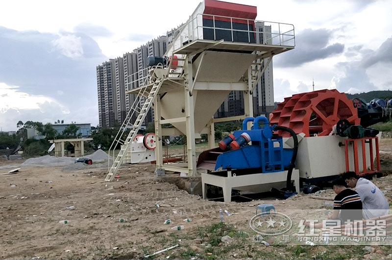 中小型固定破碎機建筑垃圾工地處理現(xiàn)場